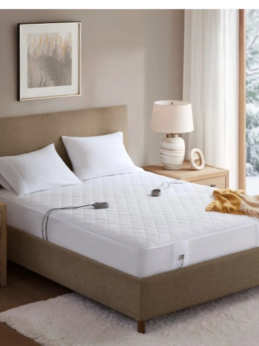 BeautyRest Heated Mattress Pad-Cotton Blend with 5 Heat Settings KING